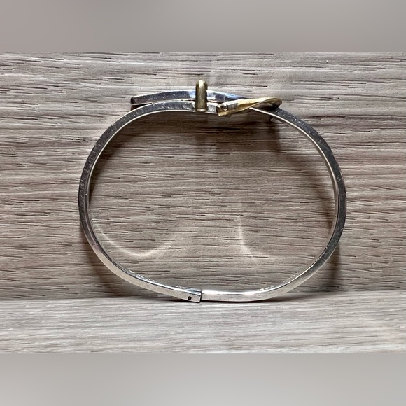 Vintage Sterling Silver MEXICO TAXCO Belt Buckle Hinged Bangle Bracelet, 12.5g - Picture 4 of 8
